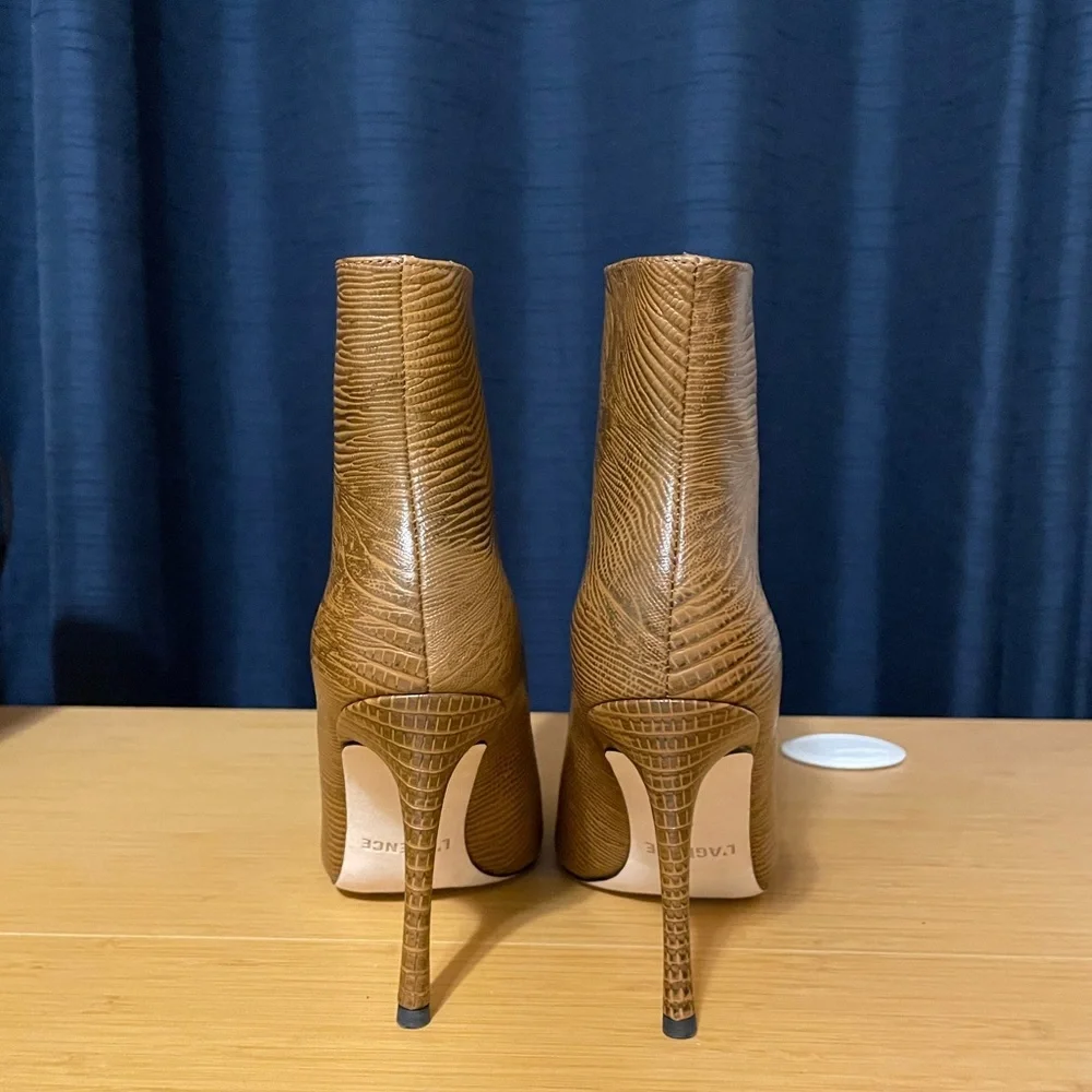 L'AGENCE Mariette Embossed Leather Booties